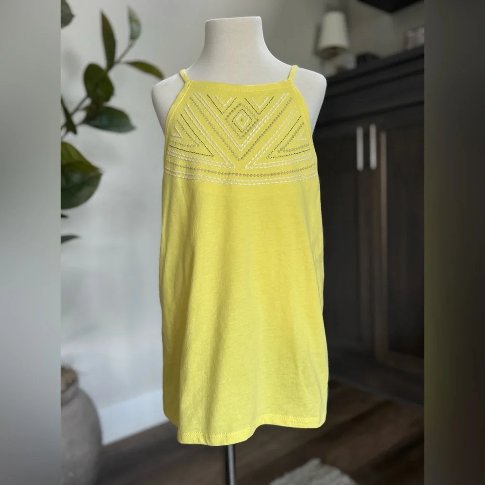 OshKosh B'gosh Girls 14 Yellow Embroidered Tank Top Never Worn